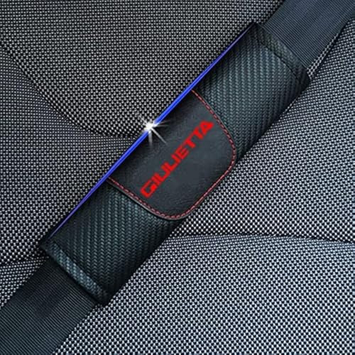 YYSFFF 2 StüCk Gurtpolster Auto FüR Alfa Romeo Giulietta, Kohlefaser Auto Sicherheitsgurt Schulterpolster, Slip Soft Comfort, Mehr Komfort Auf Der Reise