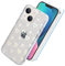 UZEUZA Case Compatible with iPhone 13 6.1-Inch, Clear Glitter Holographic Laser Love Heart Pattern Phone Case for Girls Women Lady, Aesthetic Cute Cover & Screen Protector for iPhone 13 (2 in1)