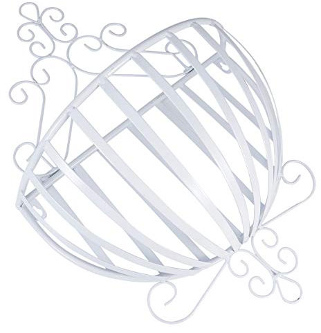 Operitacx Fioriera Da Parete in Ferro Bianco Supporto Per Vasi Balcone Design Semicircolare Facile Da Installare Pulire Stile Europeo Classico Per Interni Ed Esterni