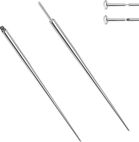 BodyAce 14G 16G 18G Titan Piercing Taper Insertion Pin, Fadenlos Lippen Ear Assistant Tool, Ohrringe Nasen Body Piercing Stretching Kit Navel Lip Eyebrow (18G=1.0mm)
