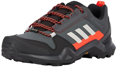 adidas Herren Terrex AX3 Gore-TEX Hiking Shoes Wanderschuhe, Solid Grey/Grey One/Solar Red, 41 1/3 EU