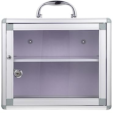 Ciieeo 1set Lockable Household Medicine Wall-mounted Storage Case with Handle Capacity for Tablets Accessories Convenient Locking Design for Home Travel