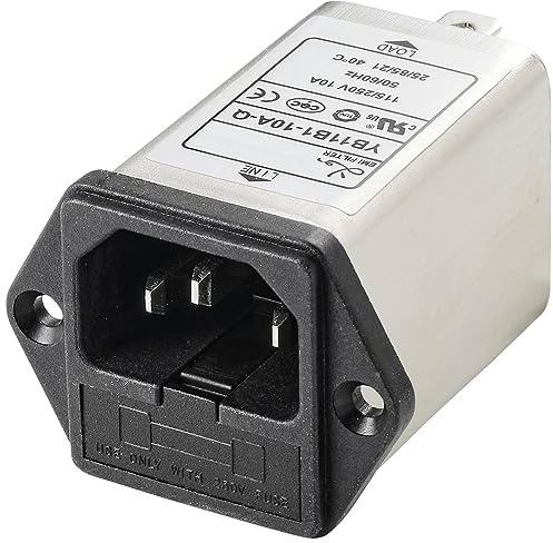 TRU Components TC-10101436 Netzfilter mit Kaltgerätebuchse 250 V/AC 10 A 0.3 mH (L x B x H) 54.3 x 44 x 31.3 mm 1 St.