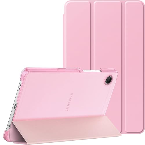 MoKo Funda para Samsung Galaxy Tab A9 8.7 Pulgadas 2023 (SM-X110/X115/X117), Funda Ligera de Carcasa Dura para Nueva Galaxy Tab A9 8.7 2023 Tableta, 2 Ángulos de Visión, Flor Rosa
