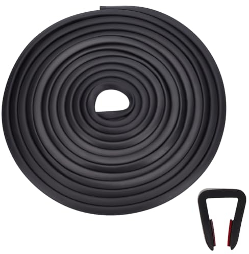 WEBEEDY 5m/16.4 Ft Rubber Edge Trim U Shaped Edge Protector Channel Door Seal Strip Self Adhesive Door Corner Trim Edging Weather Stripping Edge Protector for Sheet Metal Door Frame Windows, Black