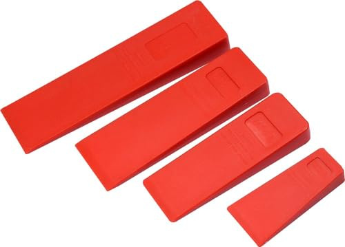 Träspaltkilar, spaltkilar, fällkilar, säkerhetskil, hammarkil, drivkil, plast, set om 4, ytterligare kilar
