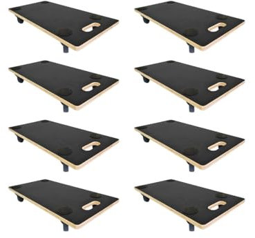 Mega Deal 8X Profi Transportroller mit 4 Rollen | HxBxT 11,5x30x60cm | Traglast 200kg | Siebdruck Holzplatte | Schwarz | Möbelroller Rollbrett Transporthilfe Rollwagen Roller