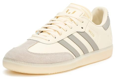 adidas Hombre Samba Messi Pone. 38, Blanco Crema Marrón Claro Oro Metálico, 42 EU Ancho