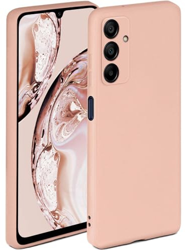 ONEFLOW Custodia morbida compatibile con Samsung Galaxy A15 (4G/5G), in silicone, bordo rialzato per la protezione dello schermo, a doppio strato, rosa opaco