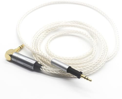 Youkamoo 3.5mm Right Angle male 8 Core Silver Plated Braided Replacement Upgrade Cable Compatible for AKG K450 K451 K452 Q460 K480 Headphones 1.22m