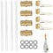 Salyeeluly Tiki Torch Wick | Wine Bottle Torch Wicks Kit | Fibreglass Torch Replacement Wicks | 4 Torch Wicks Copper Lamp Brass Wick Holder for Torches Indoor and Outdoor