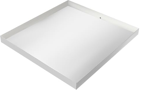 Bandeja de acero inoxidable para lavadora, 81 x 76 cm, bandeja de goteo para lavadora, para proteger el suelo de derrames de agua y fugas, resistente y duradero