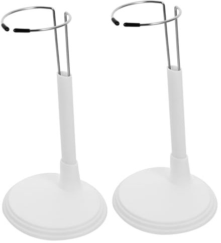 HEMOTON 8pcs Portable Doll Stand for Dolls White Display Rack for Home and Store Use Lightweight and Sturdy for Clean and Beautiful Room Decor
