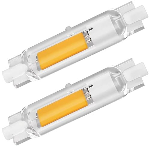 Anugsoe Lampadine R7S LED 78mm Dimmerabile,R7S LED COB 15W Equivalente a 150W Lampada Alogena Bianco Caldo 3000K 1500LM,Nessun Sfarfallio Lampada LED,Illuminazione Fascio 360°,2pcs