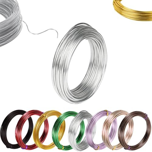30m Silver Aluminum Craft Wire 2mm 12 Gauge,Thick Crafting Bendable Sculpting Copper Wires,Weaving Wrapping Florist Metal Wire for Jewellery Making,Modelling,Bead Floral Making Skeleton Wires