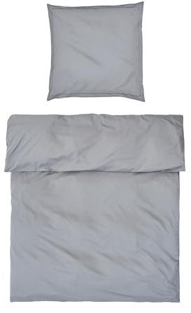 MÖVE Luxury Bettwäsche-Set 135x200 cm + 80x80 cm aus 100% Baumwolle, Grey