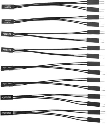 EMSea 8-teiliger 2-poliger Einzel-Buchse auf Doppel-Stecker Du-Pont Jumper-Verteiler 2,54 Mm Verzinntes Kupfer mit Power+/Power SW/Reset SW Oder PC-Motherboard-Power-LED-Computerschalter Zum