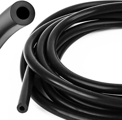 Vacuum Hose, Vacuum Hose Car, 4 mm Inner Diameter 8 mm Outer Diameter, 3 m High Temperature Silicone Hose, for All Air, Pumps, Turbines, Inlet, Outlet Fittings, Black