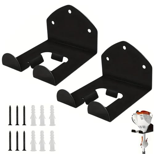 GGesii 2 Stück Aufhängung Gartengeräte, Garage Wandhalterung Motorsensen Halterung Wandhalter, Starke Tragende Kapazitätsgarten-Werkzeugorganisatorhalterin, für Rasenmäher, Schaufeln, Besen