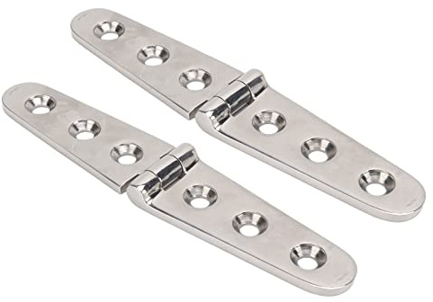 MEKOTRIN 2Pcs Boat Door Hinges for Marine Cabinet Flip Hinge Stainless Steel Boat Flush Door Hinge, 152 * 30mm, 3 Holes, for Home Marine Boat Yacht Door Window, Locker, Cabinet, Deck, Tool Box
