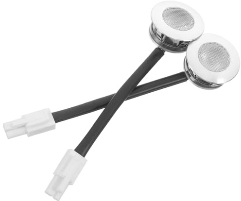 LED Lichtersatz für Dunstabzugshaube, 2 Stück, Rund, 3x3x1,5cm | Glas Metall, Oil Resistant Sealing, Easy To Install, für Stove Area und Cupboards, Winter Feier