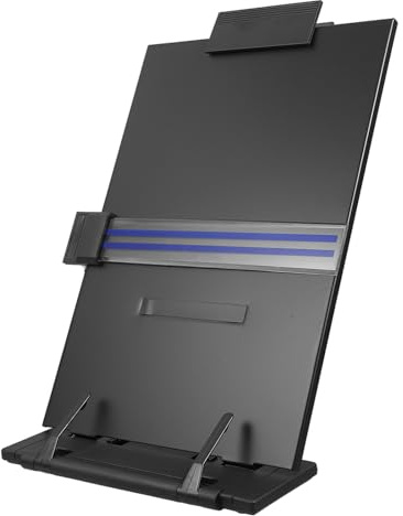 UKCOCO Verstellbarer Dokumentenhalter Clip für Schreibtisch Einstellbarer Text Buchständer Ergonomischer Leseständer für Büro Schule und Zuhause in Schwarz