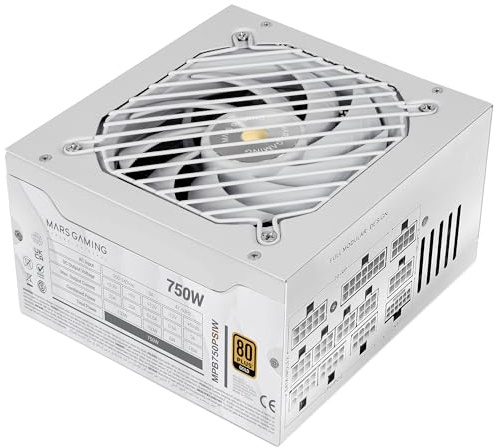 Mars Gaming MPB750PSI, PC-Netzteil Full Modular 750W, 10 Jahre Garantie, 80Plus Gold 90%, Lüfter SI Extreme Silence, Technologien AI2-RPM, DC-DC und SMD, ATX 3.1 und PCIe 5.1 Schwarz