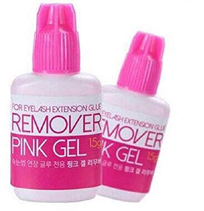 P-Beauty - Extensión de pestañas postizas de gel rosa, sin dejar residuos para eliminar las pestañas individuales, eliminador de extensiones de pestañas Sky [15 g]