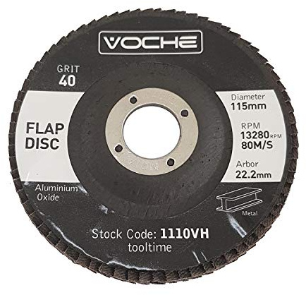 10 Pack of 115mm 40 Grit Aluminium Oxide Flap Discs for Angle Grinders