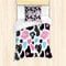 ABAKUHAUS Kuh-Druck Bettbezug Set, Kuhfell Herz, Milbensicher Allergiker geeignet mit Kissenbezügen, 135 cm x 200 cm - 80 x 80 cm, Pale Pink Schwarz Weiß