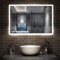 AICA sanitaire Miroir de Salle de Bain 90x70cm Anti-buée Miroir Mural avec éclairage LED modèle Carré 4.0