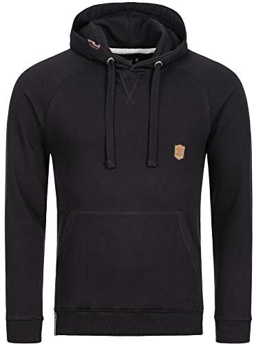 Indicode Herren Litcham Sweatshirt mit Kapuze | Hoodie Kapuzenpullover für Männer Black, XL