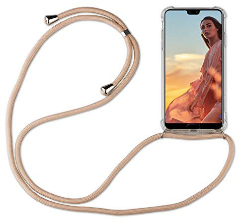 betterfon | Huawei P20 Pro Handykette Smartphone Halskette Hülle mit Band - Schnur mit Case zum umhängen Handyhülle mit Kordel zum Umhängen für Huawei P20 Pro Beige/Braun