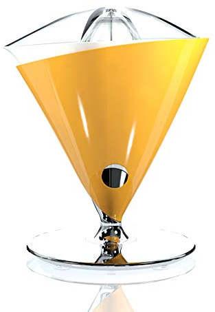 BUGATTI, Vita, Spremiagrumi Elettrico, Velocità 90-95 rotazioni al minuto, Capacità 0.6 litri, Filtro in Acciaio Inox, 80 W, Design Elegante, Colore giallo