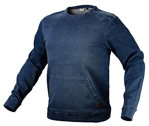 NEO TOOLS Herren leichte Arbeitsjacke mit Kapuze und Reißverschluss | Langarm, Gr. S-XXXL, Jersey-Stoff aus 67 % Baumwolle, 33 % Polyester 300 g/m2, Konform mit EN ISO 13688:2012