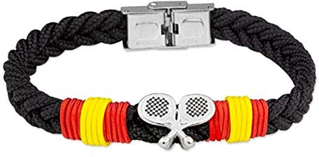 Inmaculada Romero IR Pulsera Acero Inoxidable rodiado colección Soul Albero 21cm. palas pádel bandera España cuerda trenza