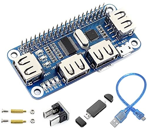 Youmile 4-Port USB-Hub HAT USB-Erweiterungsplatinenmodul USB2.0 1.1 Onboard USB zu UART, mit Micro-USB-Anschluss Kartenleser USB-Kabel für verschiedene Versionen von Raspberry Pi Perfectly