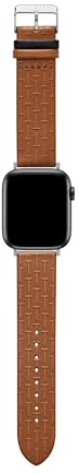 Ted Baker Herrenuhr mit Lederarmband BKS42F133B0, braun, Einheitsgröße, T-geprägtes Lederarmband für Smartwatch, schwarz, kompatibel mit Apple Watch Armband 42 mm, 44 mm
