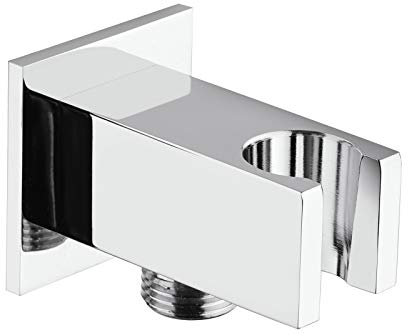 Supporto incasso quadrato per doccetta, presa doccia quadrata in ottone cromato, supporto soffione, staffa moderna con attacco a parete, Design Moderno lucidadura cromo alta qualità