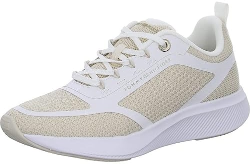 Tommy Hilfiger Mujer Sneakers Running Active Mesh Trainer Zapatillas Deportivas, Blanco (White), 38 EU