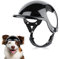PETLESO Haustierhelm Hund-Motorradhelm Hundehut mit verstellbarem Kopfband Schutzhelm mit Ohrlöchern zum stabilen und bequemen Tragen für Outdoor-Aktivitäten beim Motorradfahren (Schwarz-S)