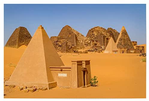 artboxONE Poster 75x50 cm Architektur Die Pyramiden im Sudan - Bild Pyramide meroe nubien