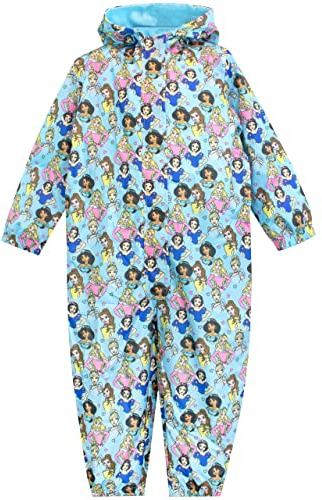Disney Regenanzug | Prinzessin Matschanzug Mädchen | Regenkleidung Kinder | Overall Cinderella Schneewittchen Belle