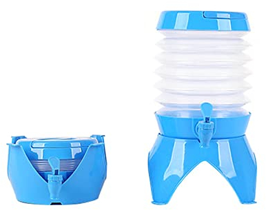 Faltbarer Tragbarer Wasserträger, MoreChioce Zusammenklappbarer Wasserbehälter Wiederverwendbar Wassertank Behälter Outdoor Wasserspeicher Trinkspender mit Ablasshahn für Camping Picknick,9,5 L