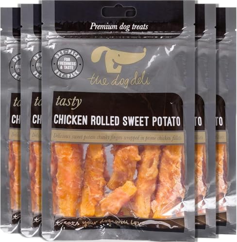Petface The Dog Deli Chicken Rolled Sweet Potato Treat, 100g (Pack of 5) | Tasty, Nutritious Treats, Oxy-Packed for Freshness, for Training