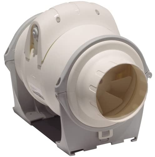 Everything Ventilation In-Line Mixed Flow Extractor Fan with 2 Adjustable Speed Controls | Quiet Operation & High Performance: IP44 Rated (100mm)