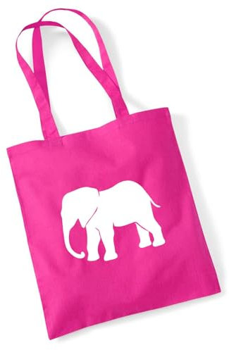 Huuraa Jutetasche Elefant Silhouette Geschenk 10 Liter Fuchsia Baumwolle Elefant Aufmerksamkeit