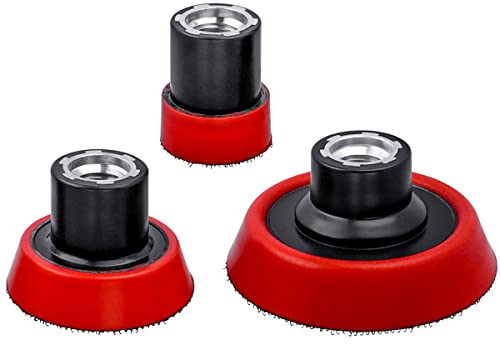 Bestgle 3 Packs M14 Hook and Loop Backing Pads, 1/2/3 inch Polishing Disc Sanding Backing Pad Drill Attachment for Angle Grinder Polishing Machine