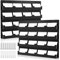 Lot de 2 porte-cartes de visite avec matériel de suspension en acrylique noir - Organiseur vertical à 16 poches - Support mural pré-percé pour bureau, maison, bureau
