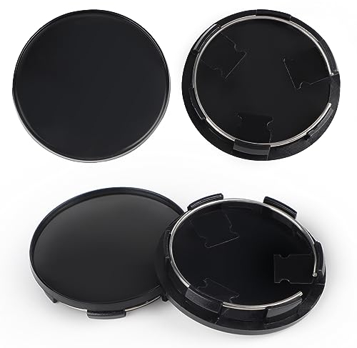 SWAWIS 4 Stück Radnabenkappen Nabendeckel OD 68mm ID 62mm Nabenkappen Radnabenabdeckung Radnabendeckel Felgendeckel Felgenkappen, Schwarz